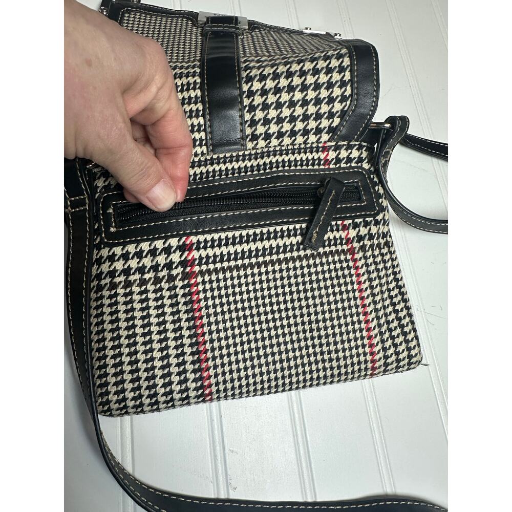 Chaps Houndstooth Patterned Crossbody Bag Black L… - image 8